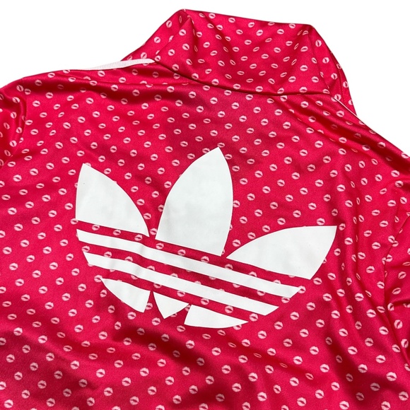 Adidas Originals Firebird Lips Kisses Pink Striped Track Jacket Womens Small - Picture 5 of 12